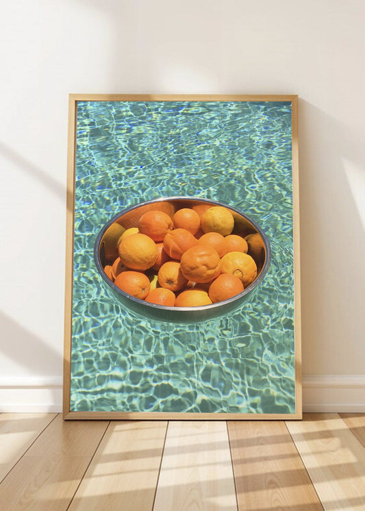 Cuadro Decorativo Playa, Naranjas Pileta Bowl