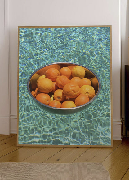 Cuadro Decorativo Playa, Naranjas Pileta Bowl