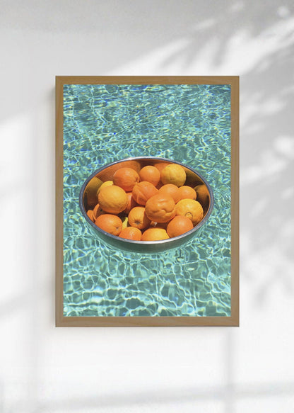 Cuadro Decorativo Playa, Naranjas Pileta Bowl