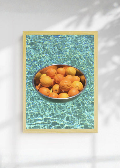 Cuadro Decorativo Playa, Naranjas Pileta Bowl