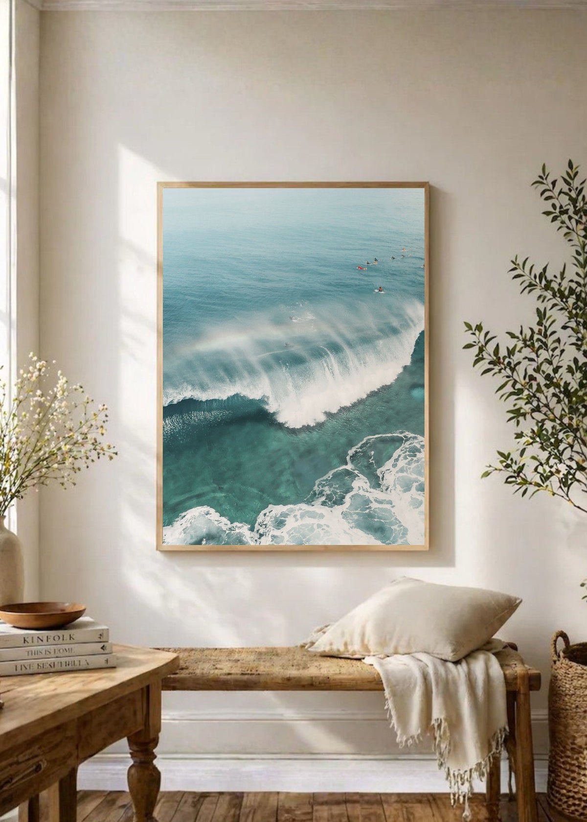 Cuadro Decorativo Playa, Ola Curva Turquesa