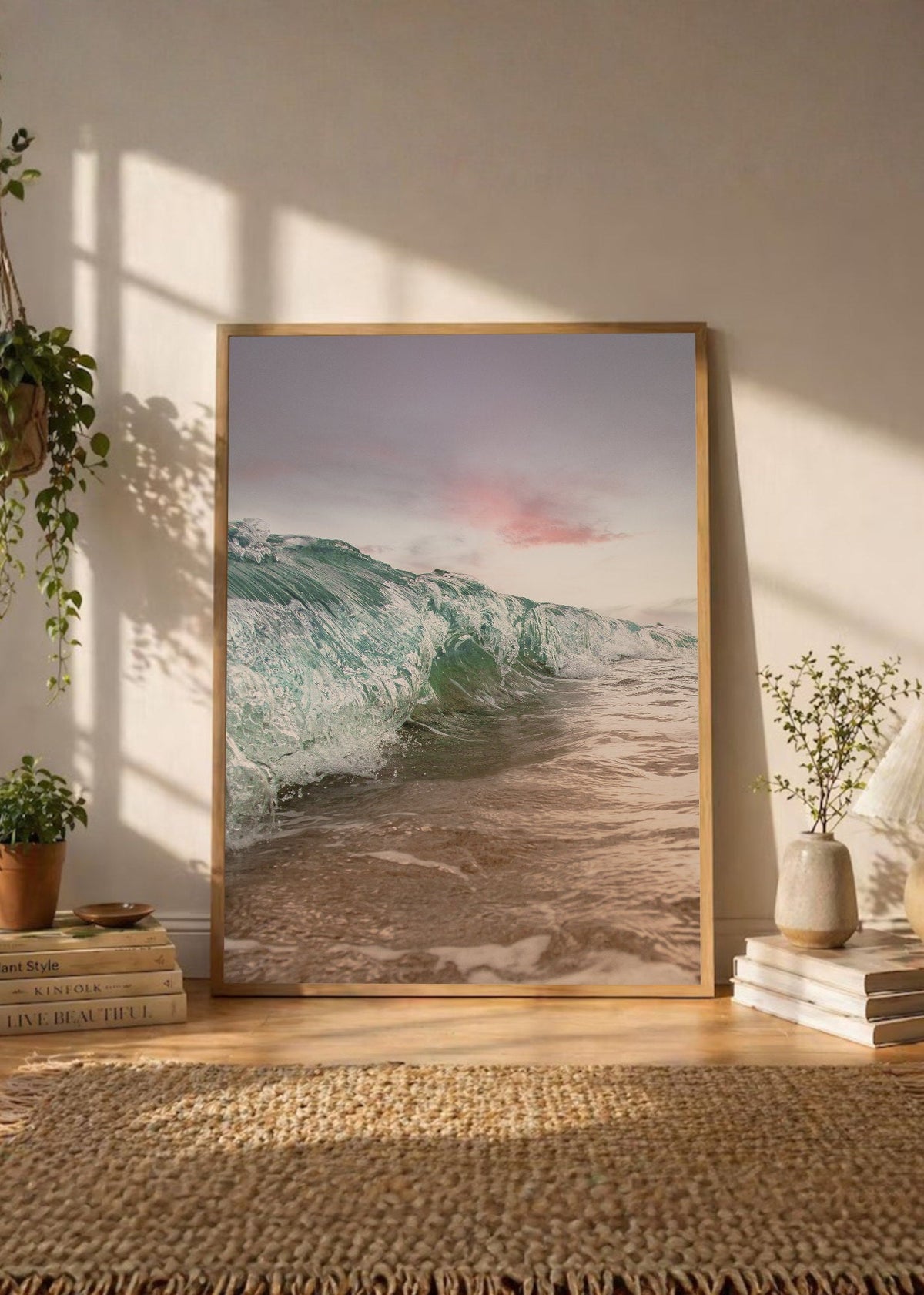 Cuadro Decorativo Playa, Ola Enrollada Pastel