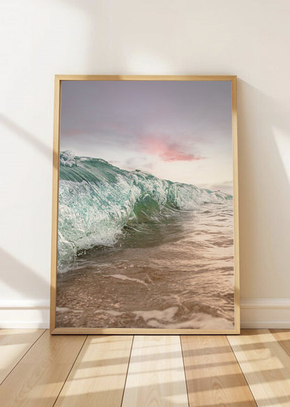 Cuadro Decorativo Playa, Ola Enrollada Pastel