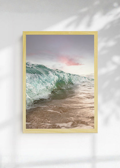 Cuadro Decorativo Playa, Ola Enrollada Pastel