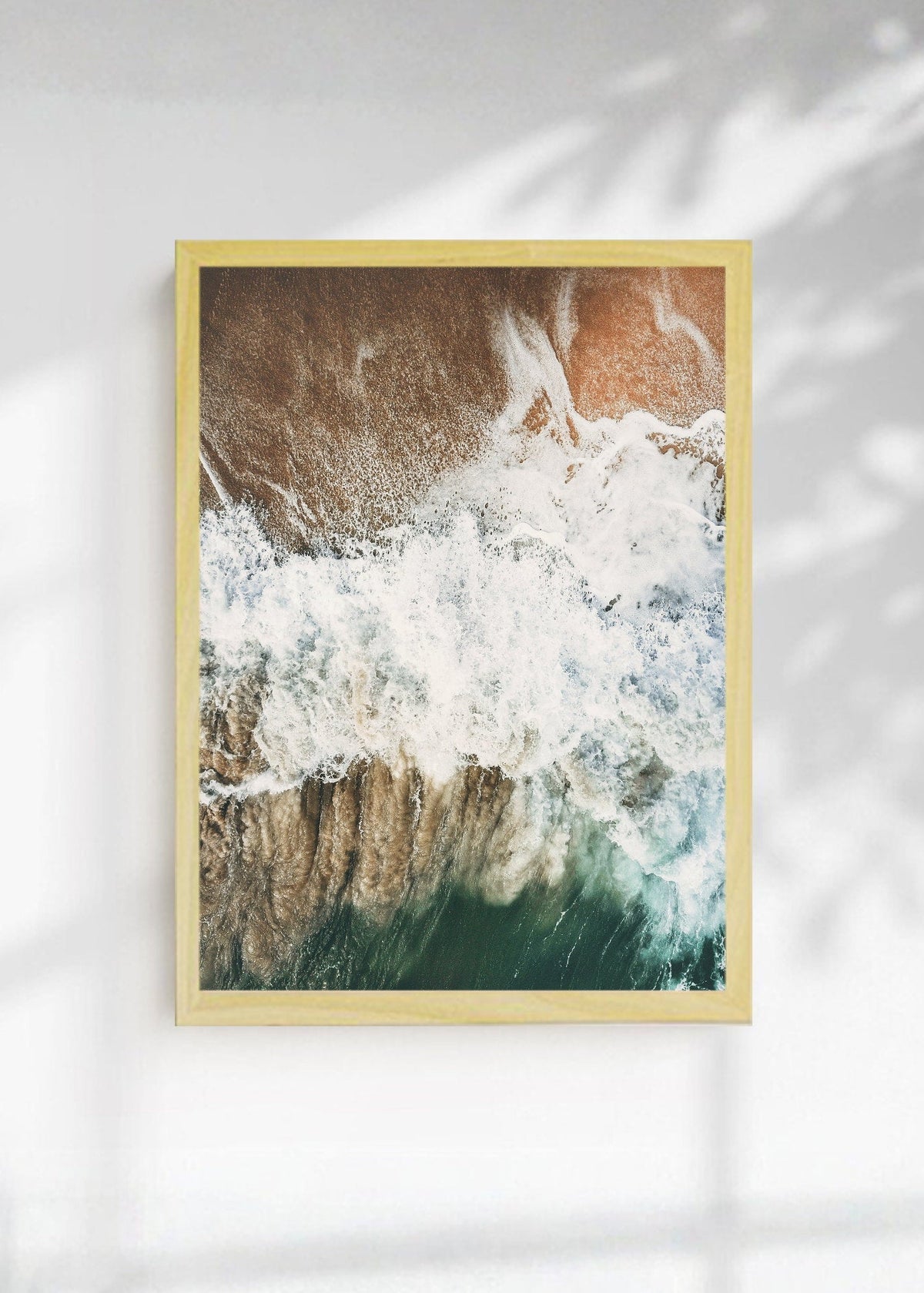 Cuadro Decorativo Playa, Ola Rocas Ocre