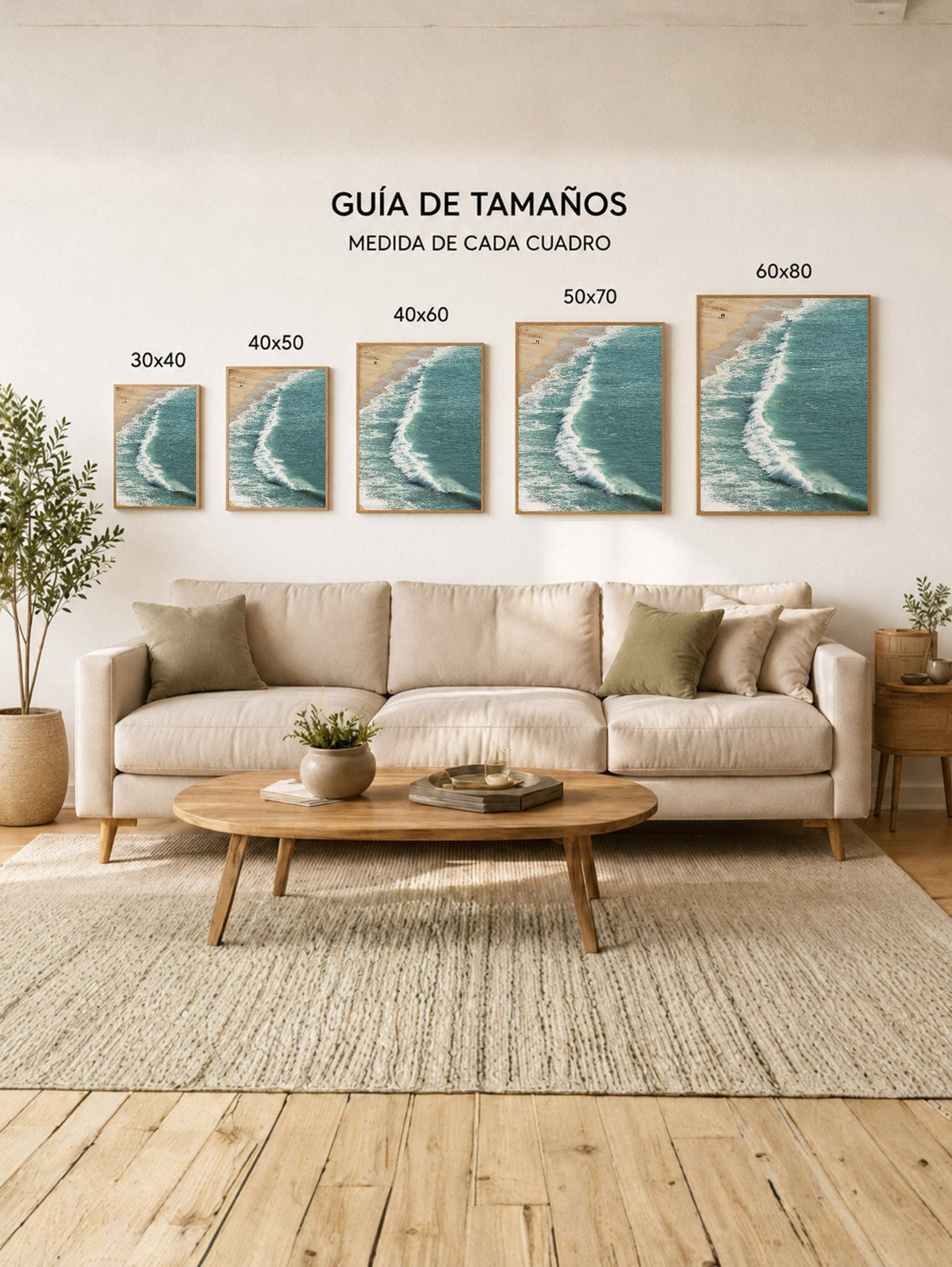 Cuadro Decorativo Playa, Ola Turquesa Arena
