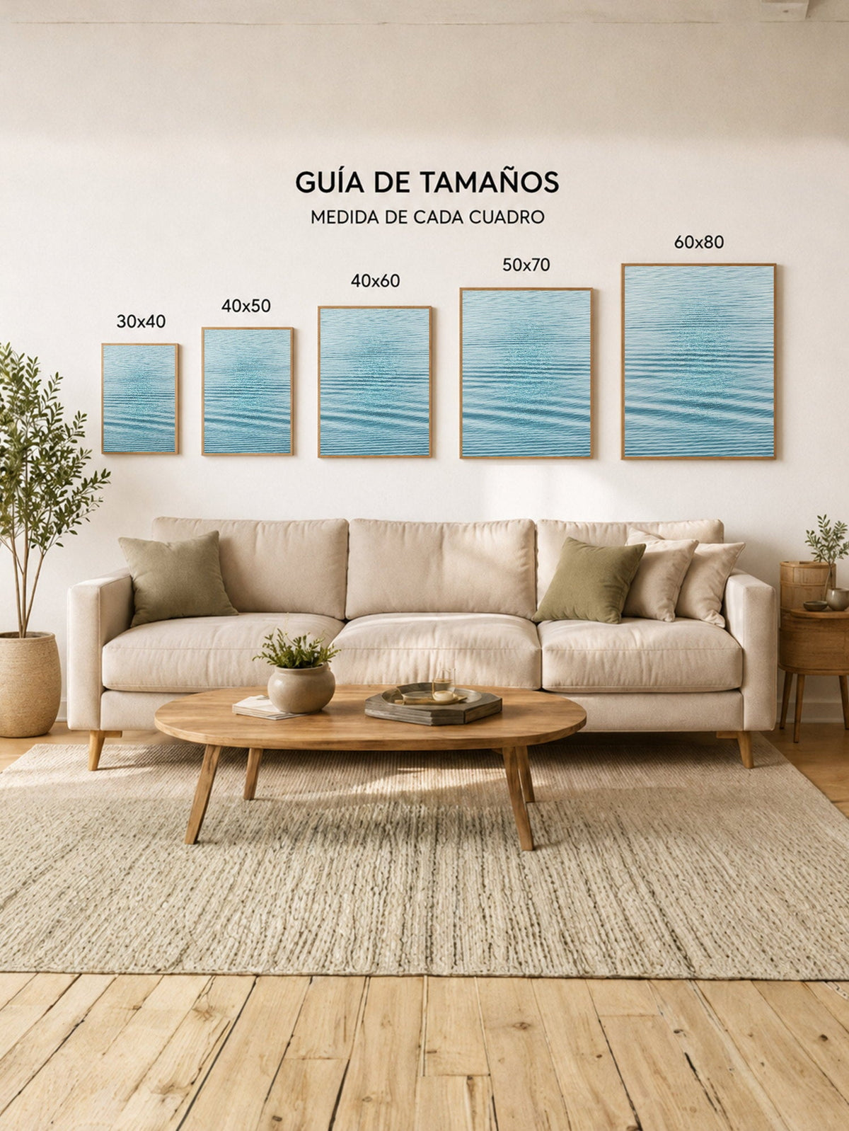 Cuadro Decorativo Playa, Ondas Azules Calma