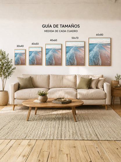 Cuadro Decorativo Playa, Orilla Curva Aérea