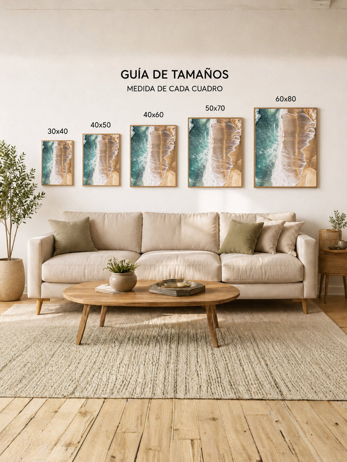 Cuadro Decorativo Playa, Orilla Espuma Aérea