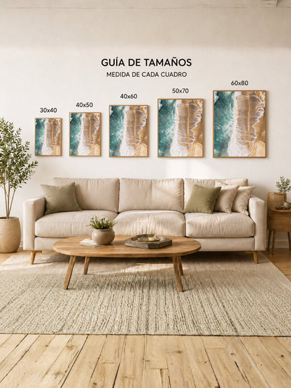 Cuadro Decorativo Playa, Orilla Espuma Aérea