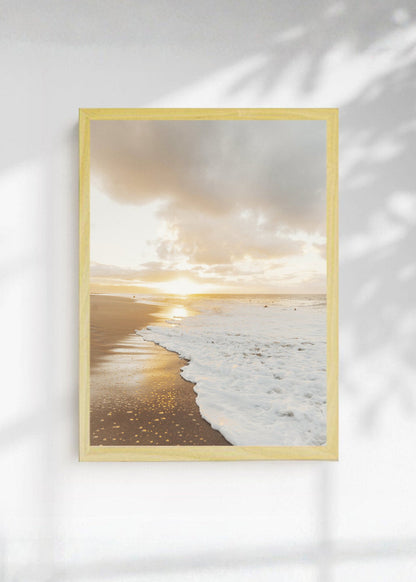 Cuadro Decorativo Playa, Orilla Sol Dorado