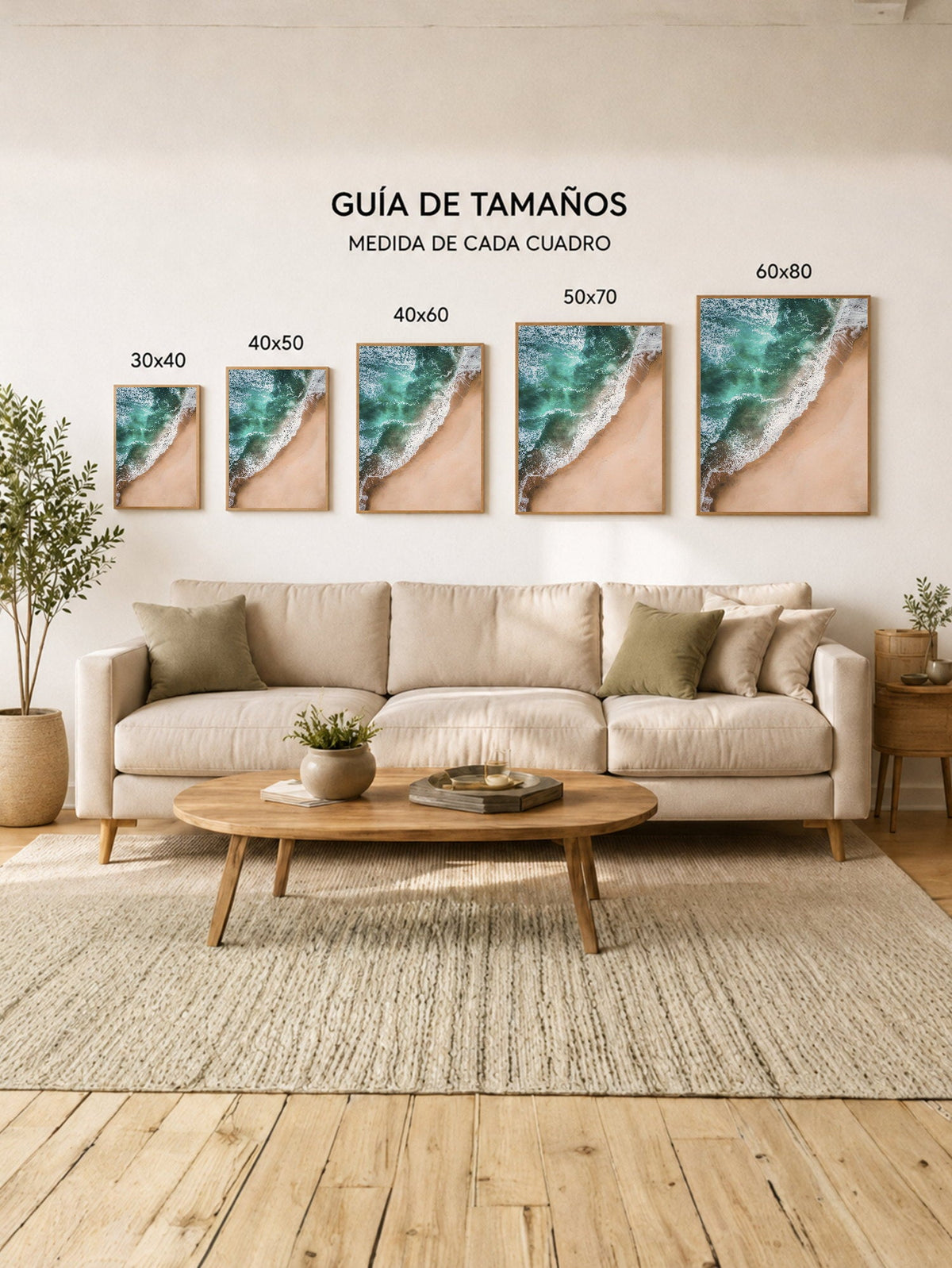 Cuadro Decorativo Playa, Orilla Verde Arena