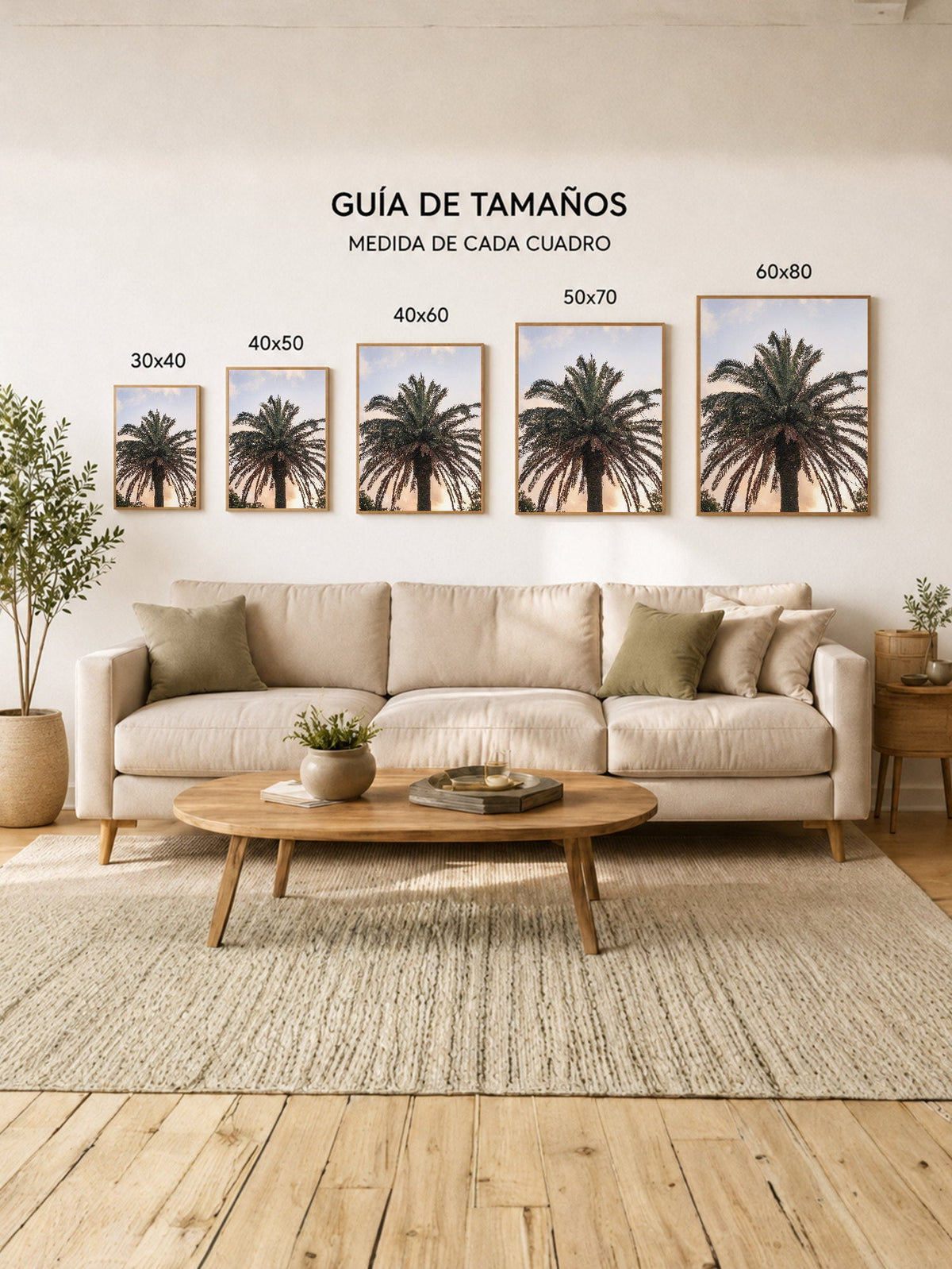 Cuadro Decorativo Playa, Palmera Atardecer Pastel