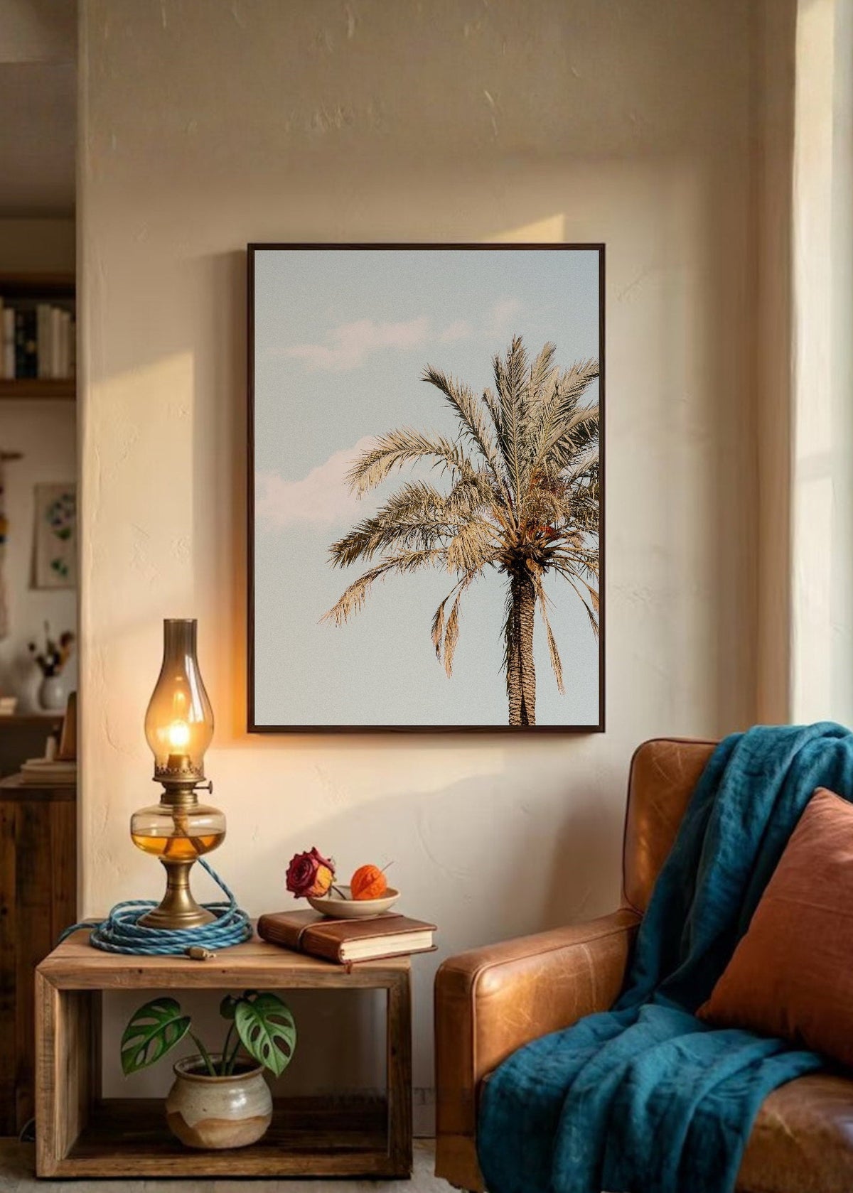 Cuadro Decorativo Playa, Palmera Datilera Beige