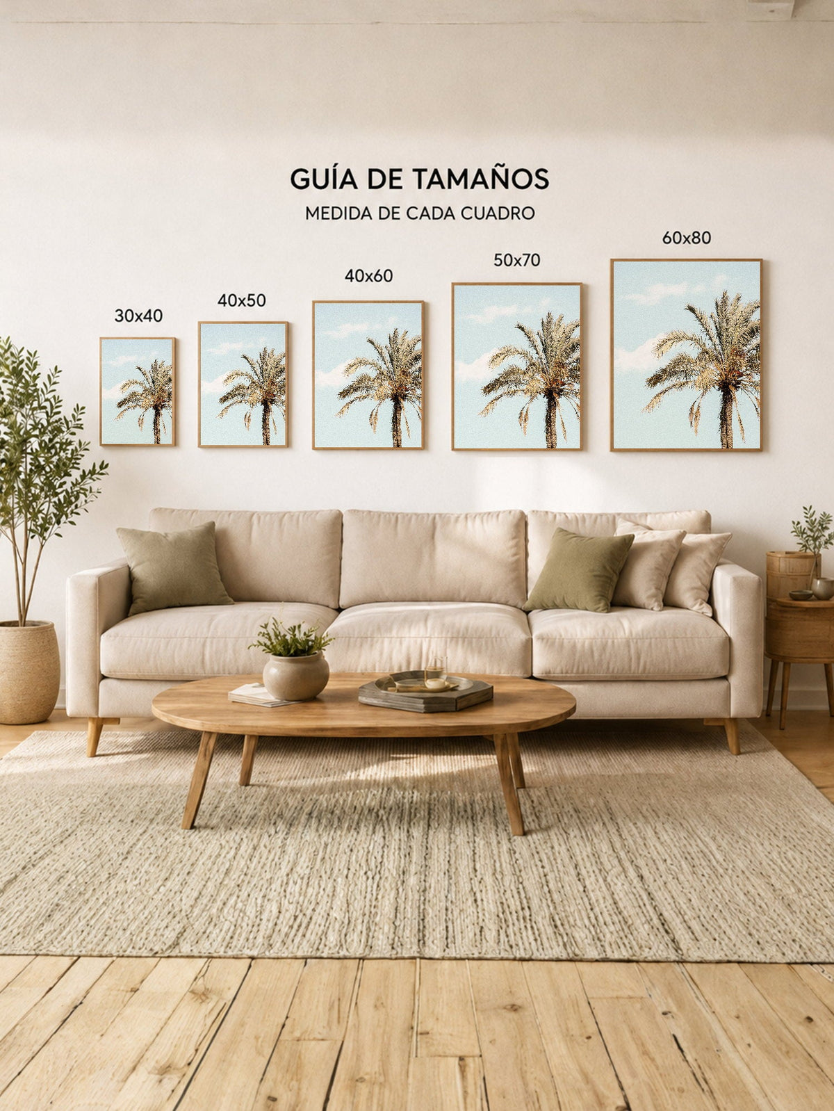 Cuadro Decorativo Playa, Palmera Datilera Beige