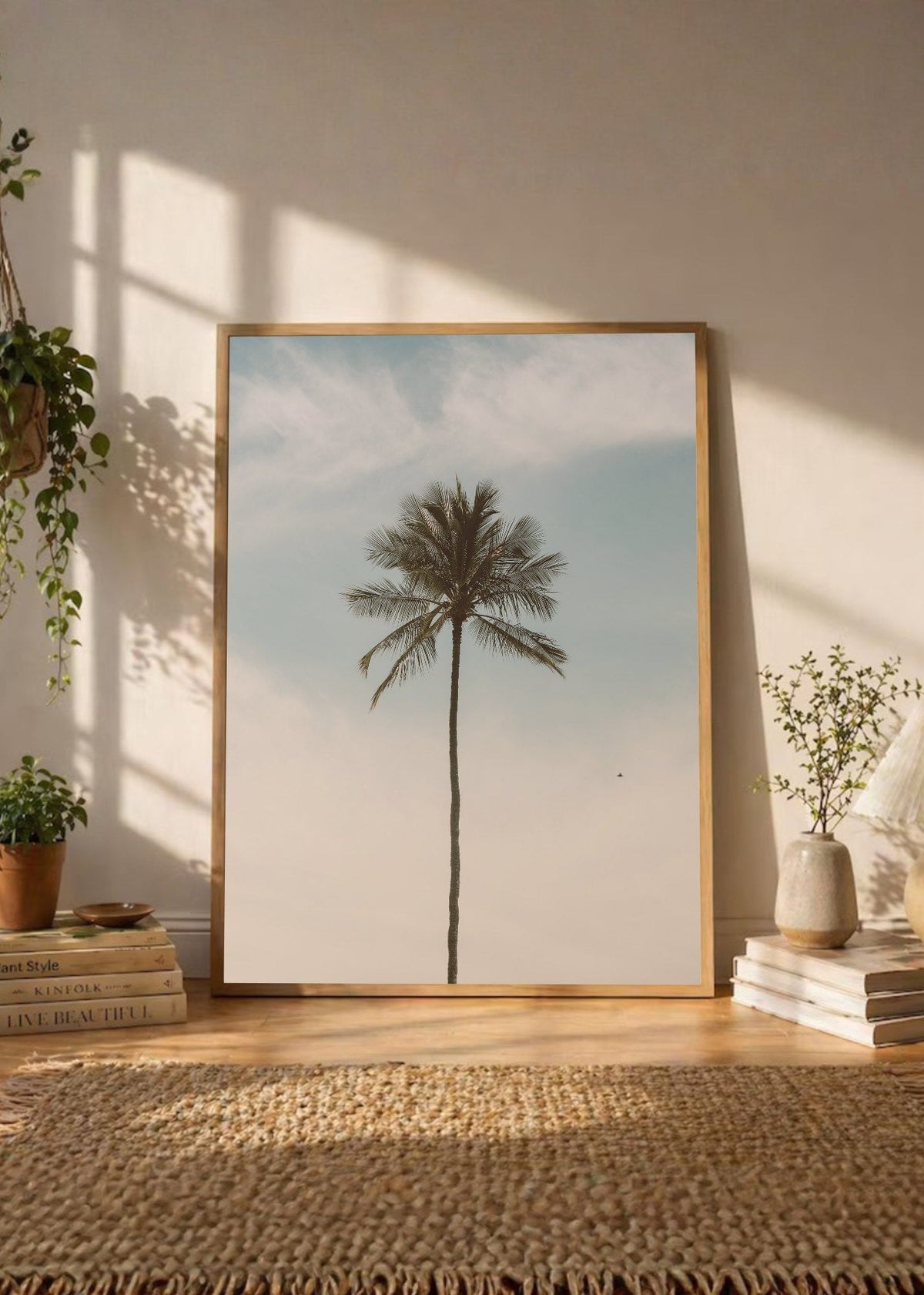 Cuadro Decorativo Playa, Palmera Minimal Cielo