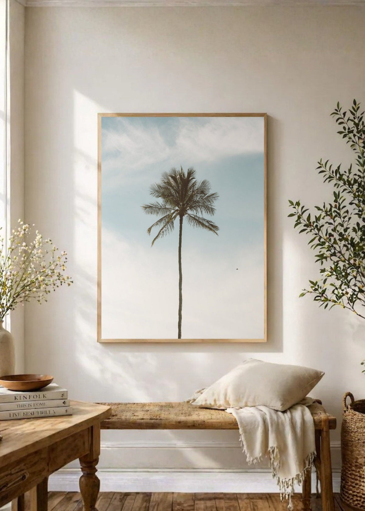 Cuadro Decorativo Playa, Palmera Minimal Cielo