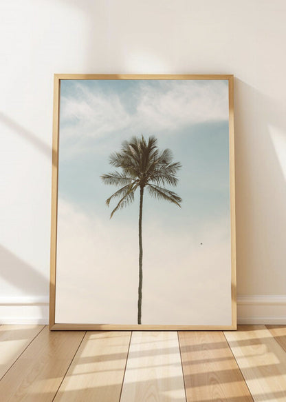 Cuadro Decorativo Playa, Palmera Minimal Cielo