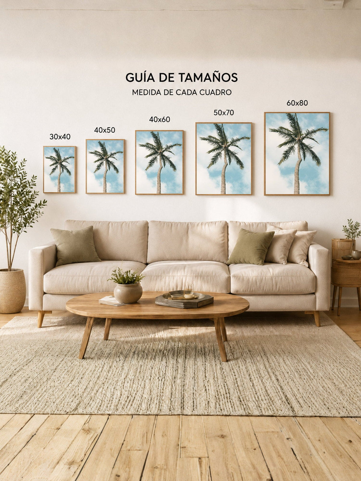 Cuadro Decorativo Playa, Palmera Sola Cielo