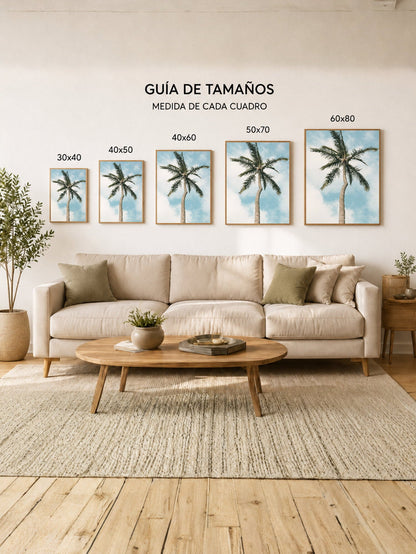 Cuadro Decorativo Playa, Palmera Sola Cielo