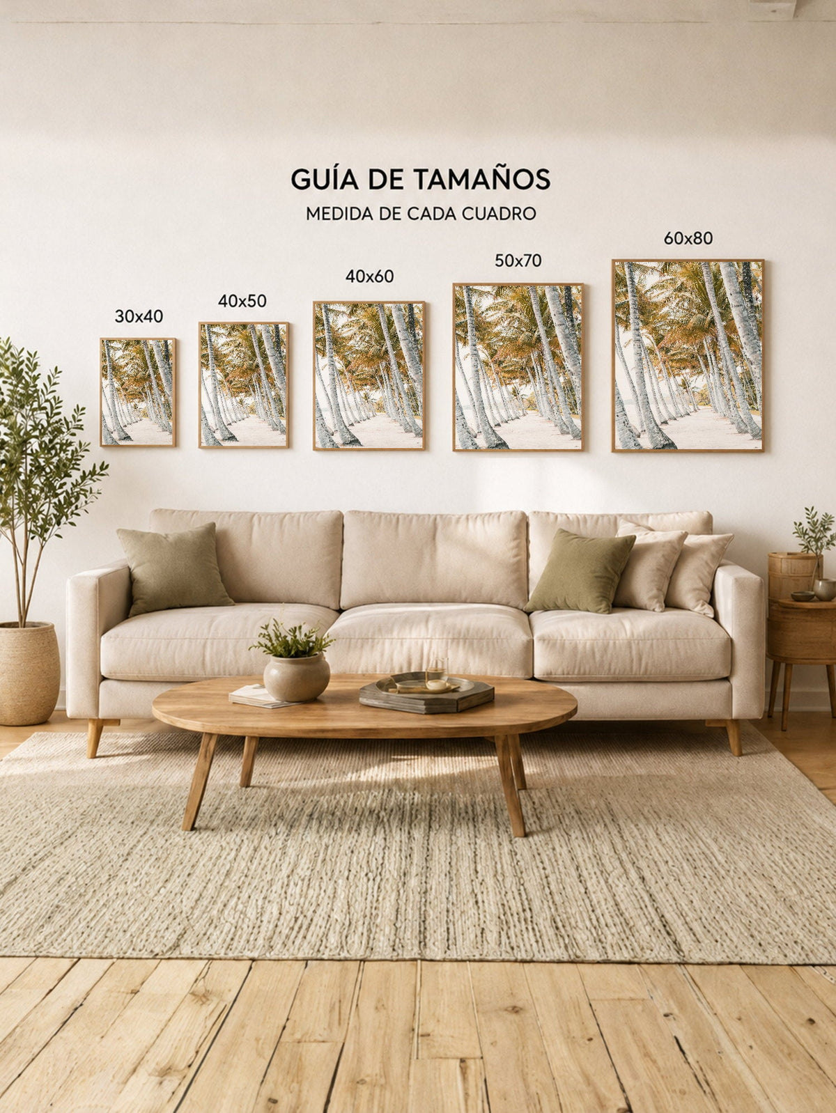 Cuadro Decorativo Playa, Palmeral Blanco