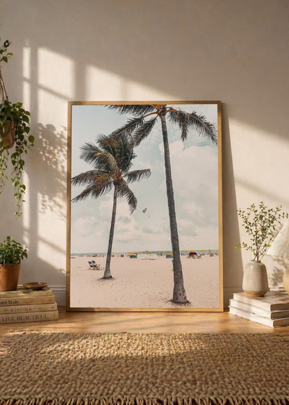 Cuadro Decorativo Playa, Palmeras Arena Blanca