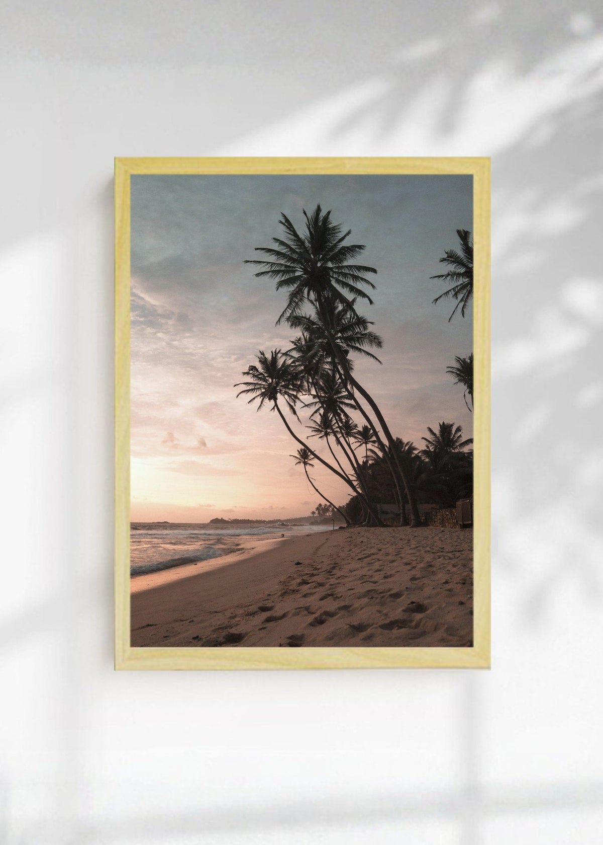 Cuadro Decorativo Playa, Palmeras Arena Crepúsculo