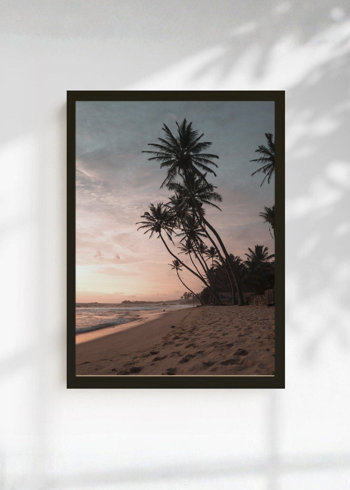 Cuadro Decorativo Playa, Palmeras Arena Crepúsculo