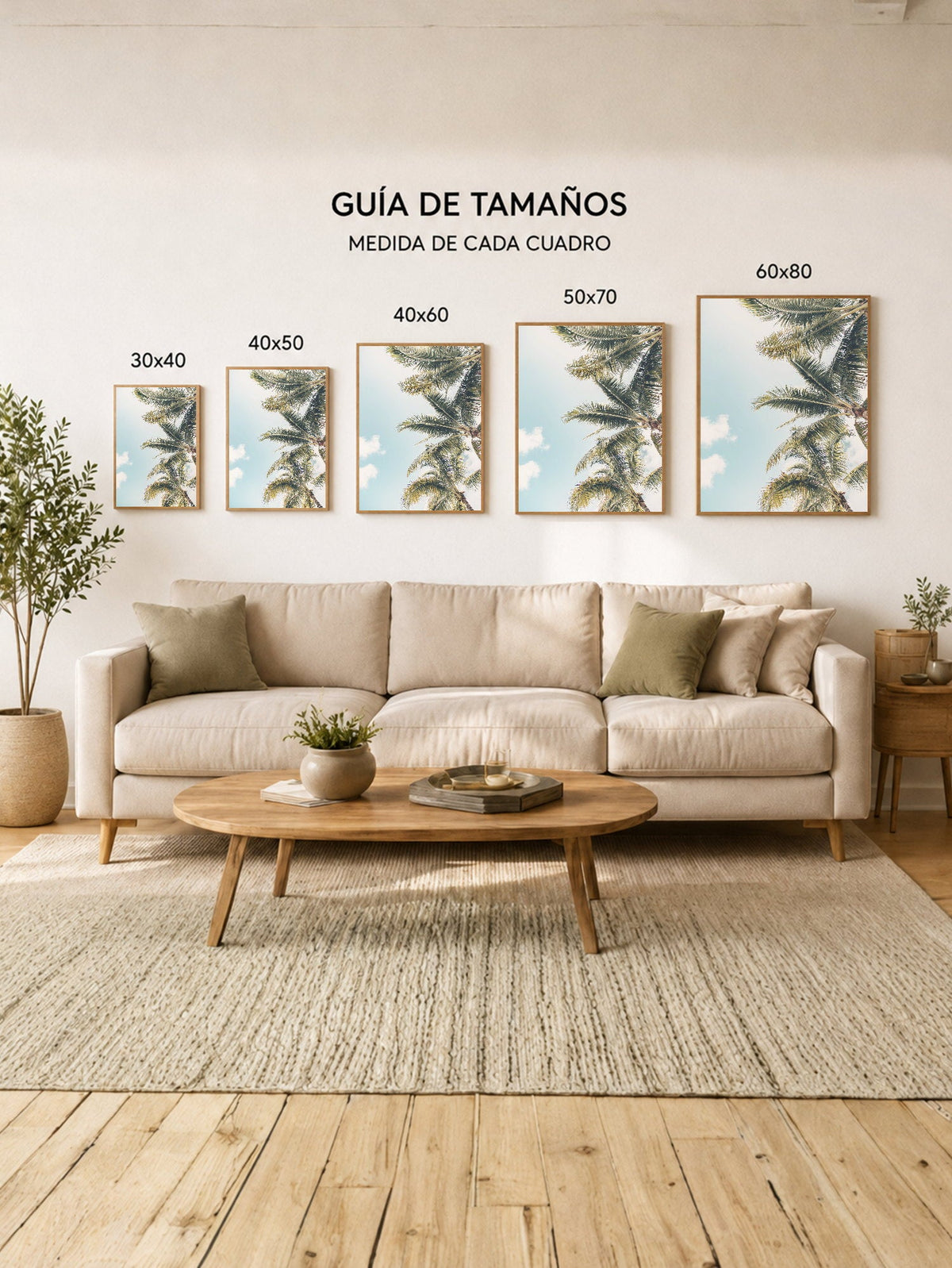 Cuadro Decorativo Playa, Palmeras Contrapicado