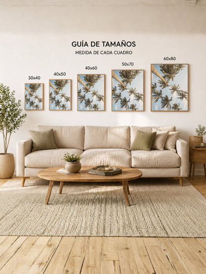 Cuadro Decorativo Playa, Palmeras desde Abajo