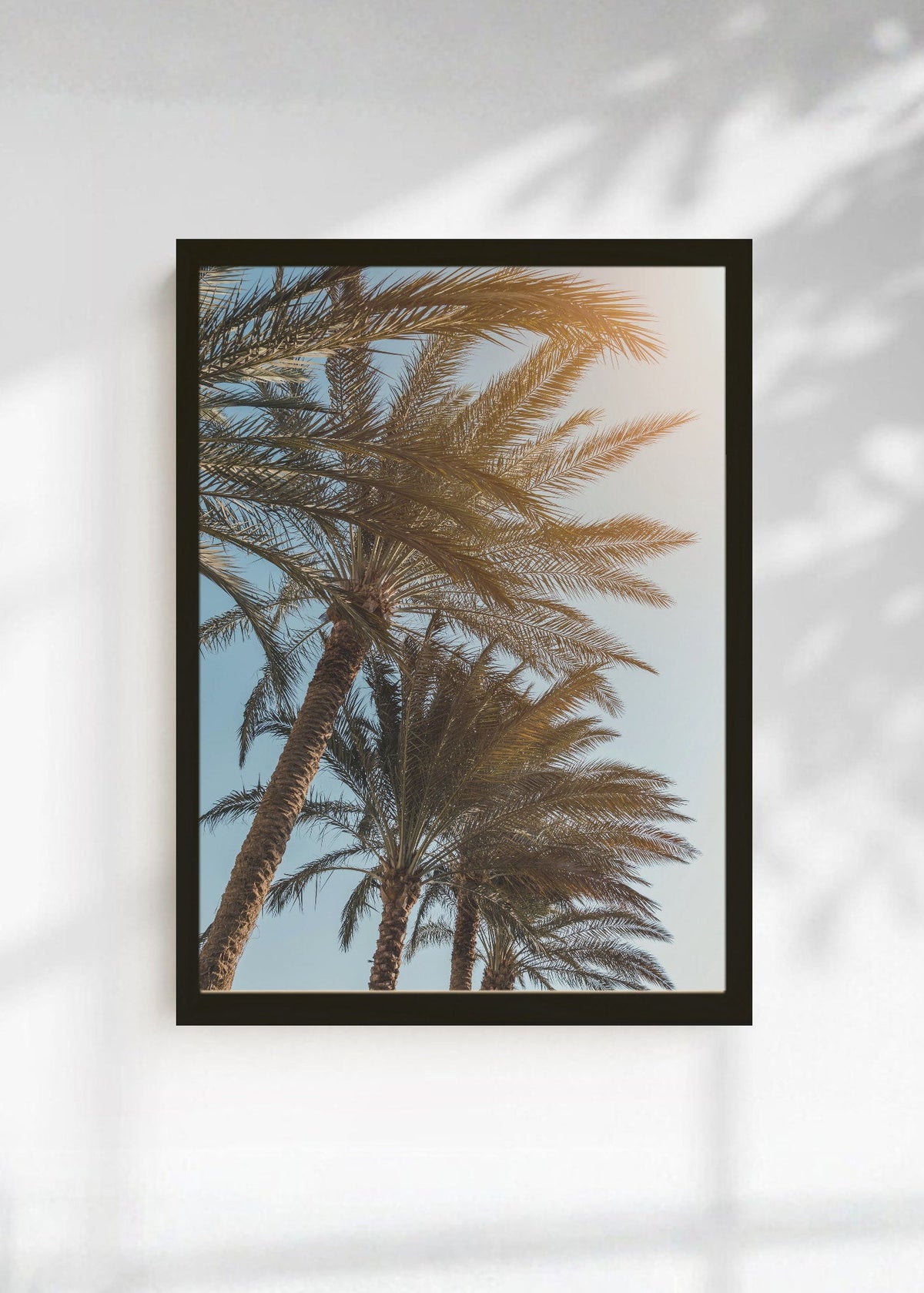 Cuadro Decorativo Playa, Palmeras Doradas Cielo