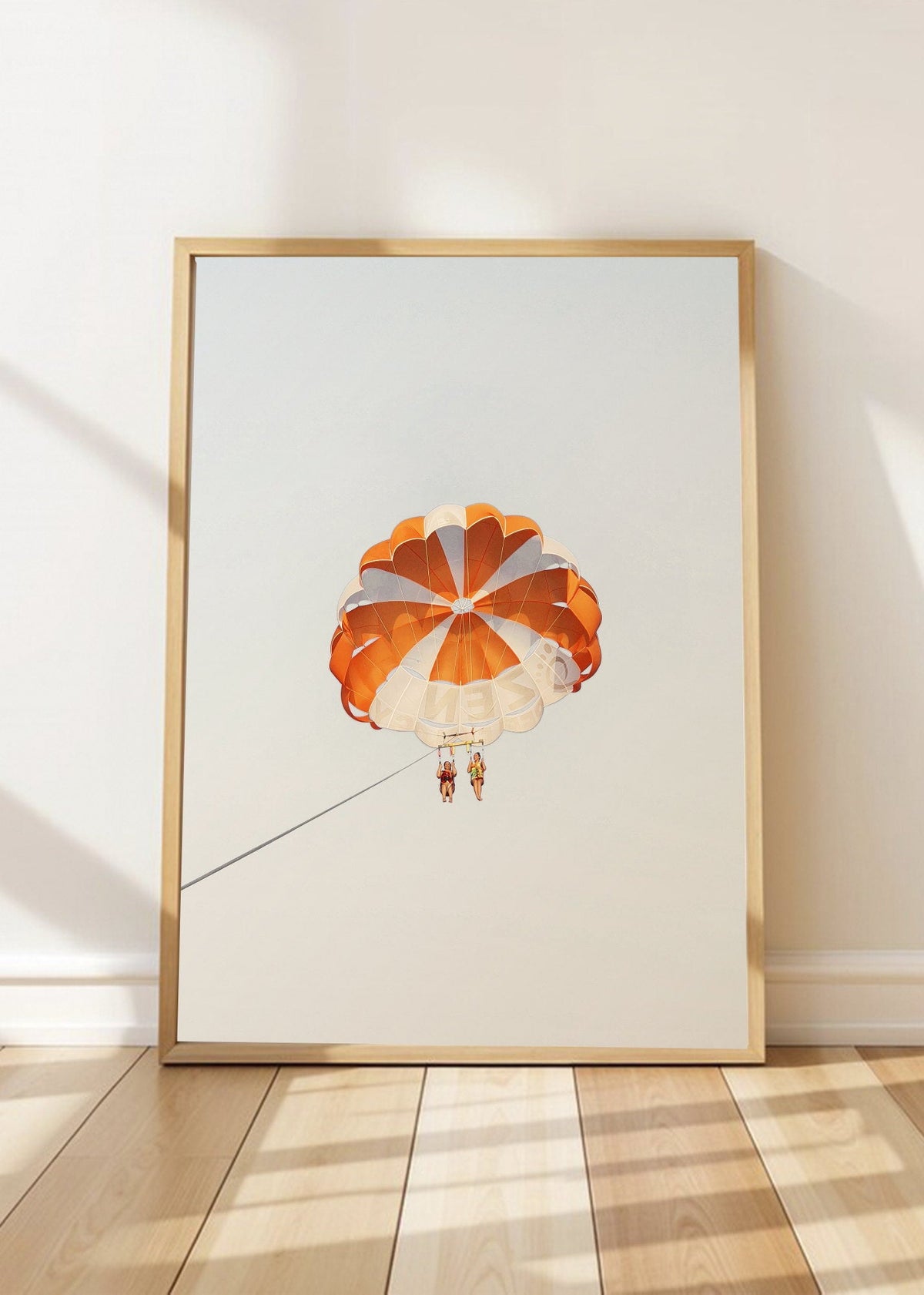 Cuadro Decorativo Playa, Parapente Naranja Cielo