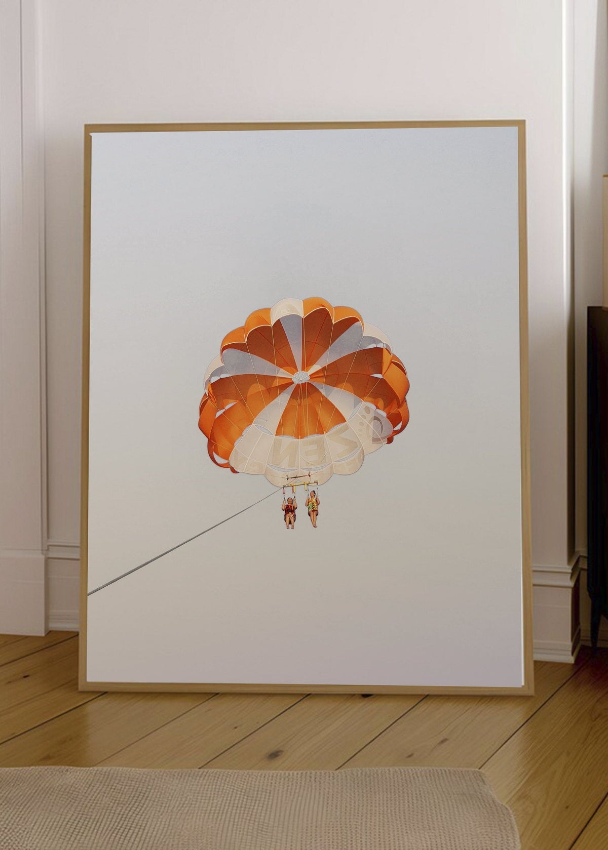 Cuadro Decorativo Playa, Parapente Naranja Cielo