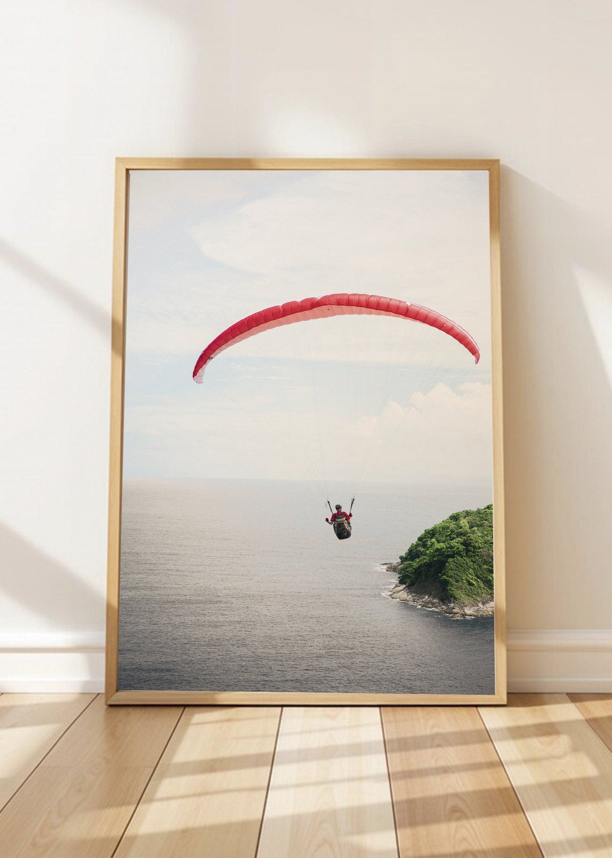 Cuadro Decorativo Playa, Parapente Rojo Mar