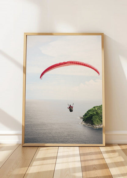 Cuadro Decorativo Playa, Parapente Rojo Mar