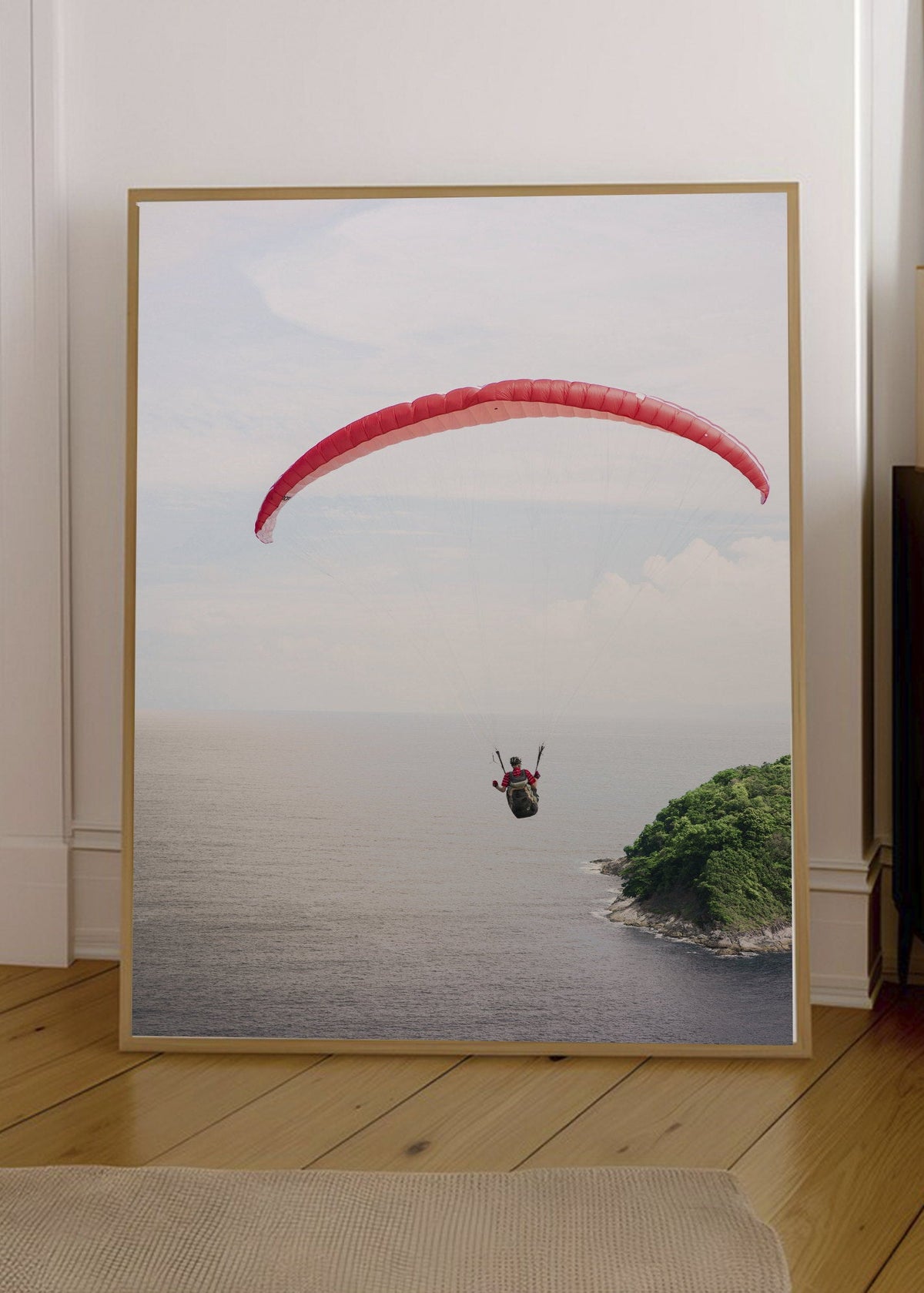 Cuadro Decorativo Playa, Parapente Rojo Mar