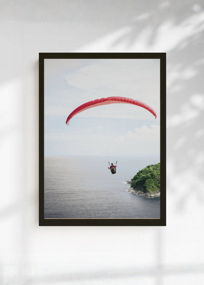 Cuadro Decorativo Playa, Parapente Rojo Mar