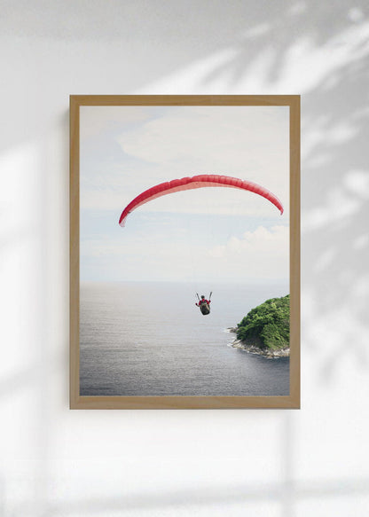 Cuadro Decorativo Playa, Parapente Rojo Mar