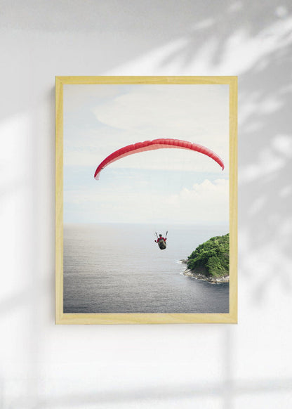 Cuadro Decorativo Playa, Parapente Rojo Mar
