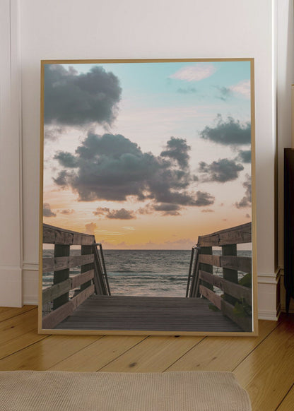 Cuadro Decorativo Playa, Pasarela Atardecer