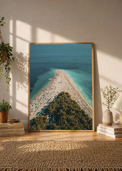 Cuadro Decorativo Playa, Península Aérea Turquesa