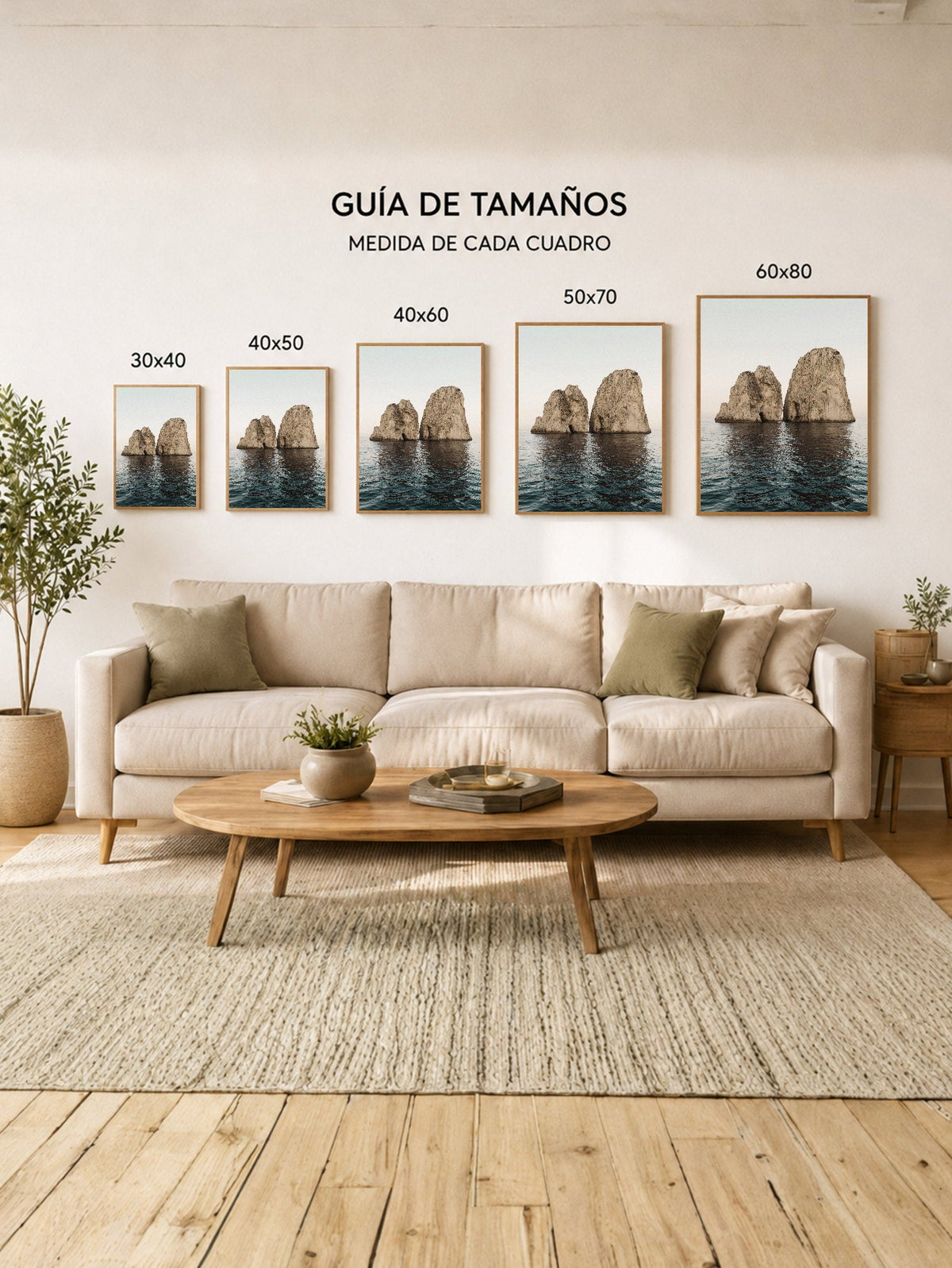 Cuadro Decorativo Playa, Rocas Mar Azul