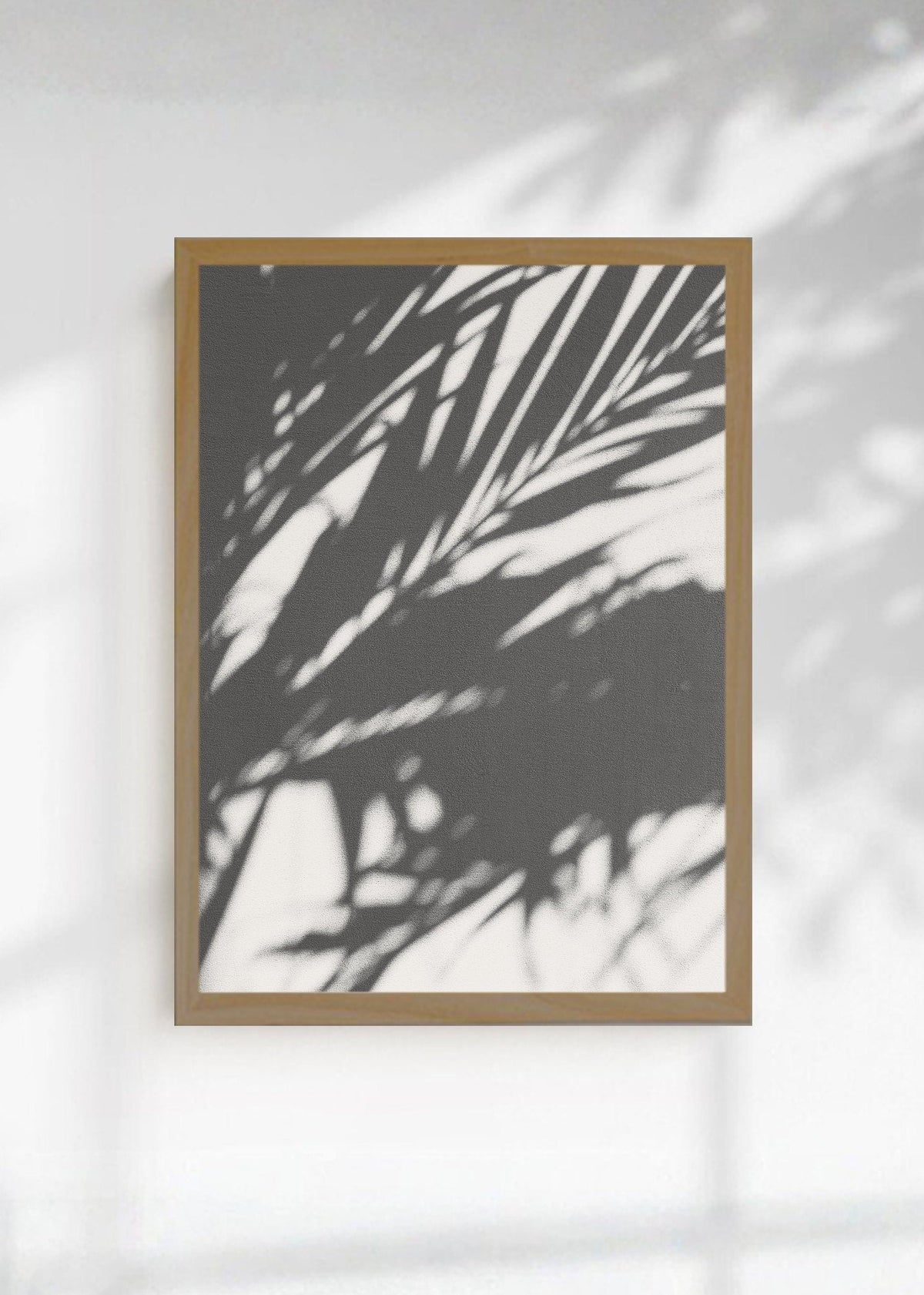Cuadro Decorativo Playa, Sombra Palmera Blanco Negro