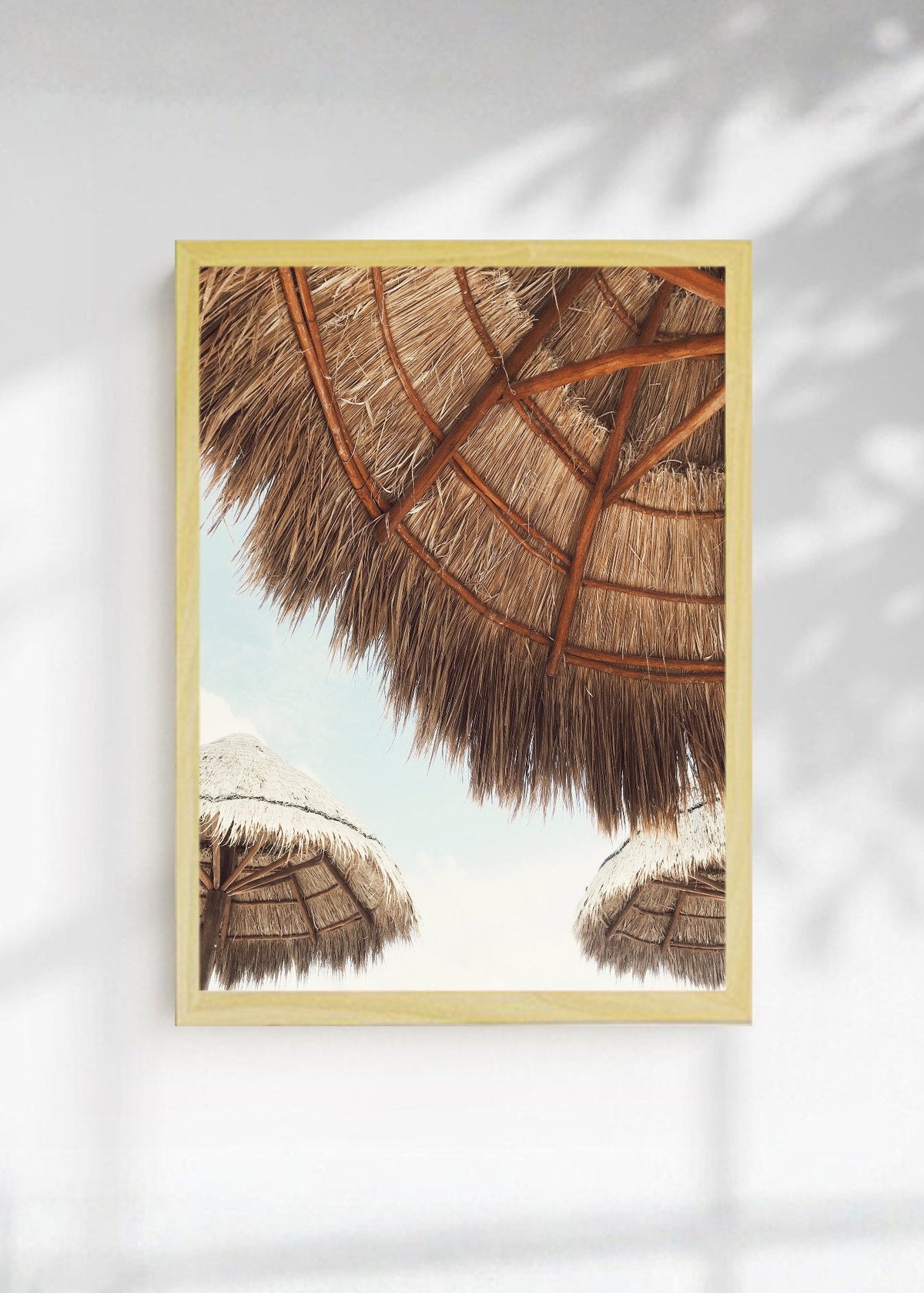 Cuadro Decorativo Playa, Sombrilla Paja Detalle