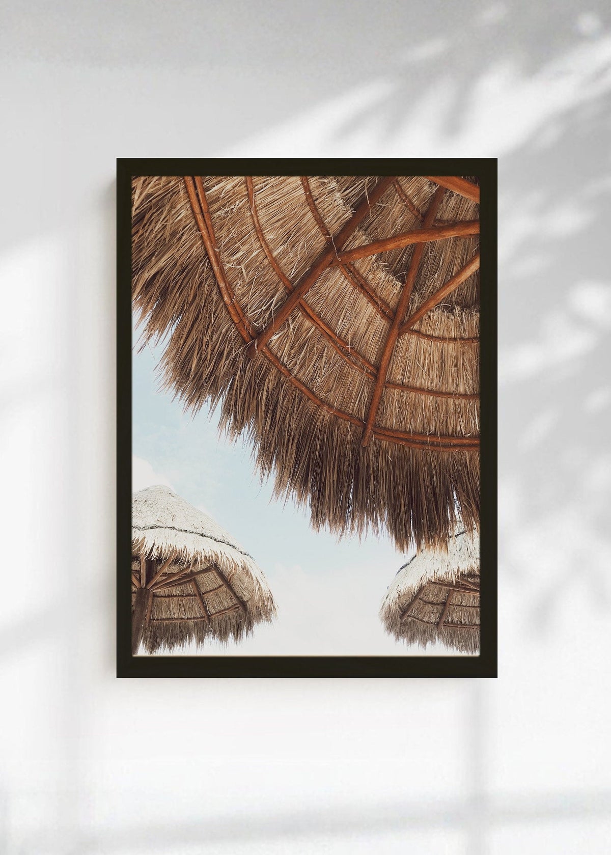Cuadro Decorativo Playa, Sombrilla Paja Detalle