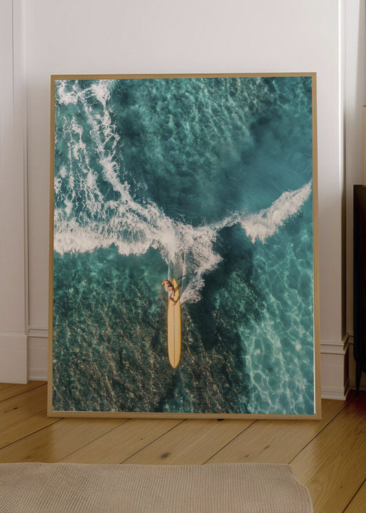 Cuadro Decorativo Playa, Surfista Aéreo Ola Turquesa