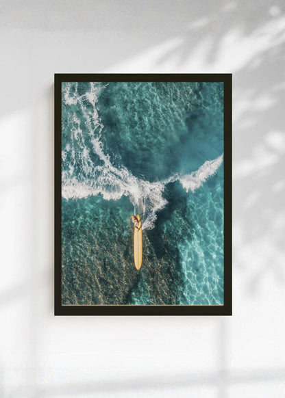 Cuadro Decorativo Playa, Surfista Aéreo Ola Turquesa
