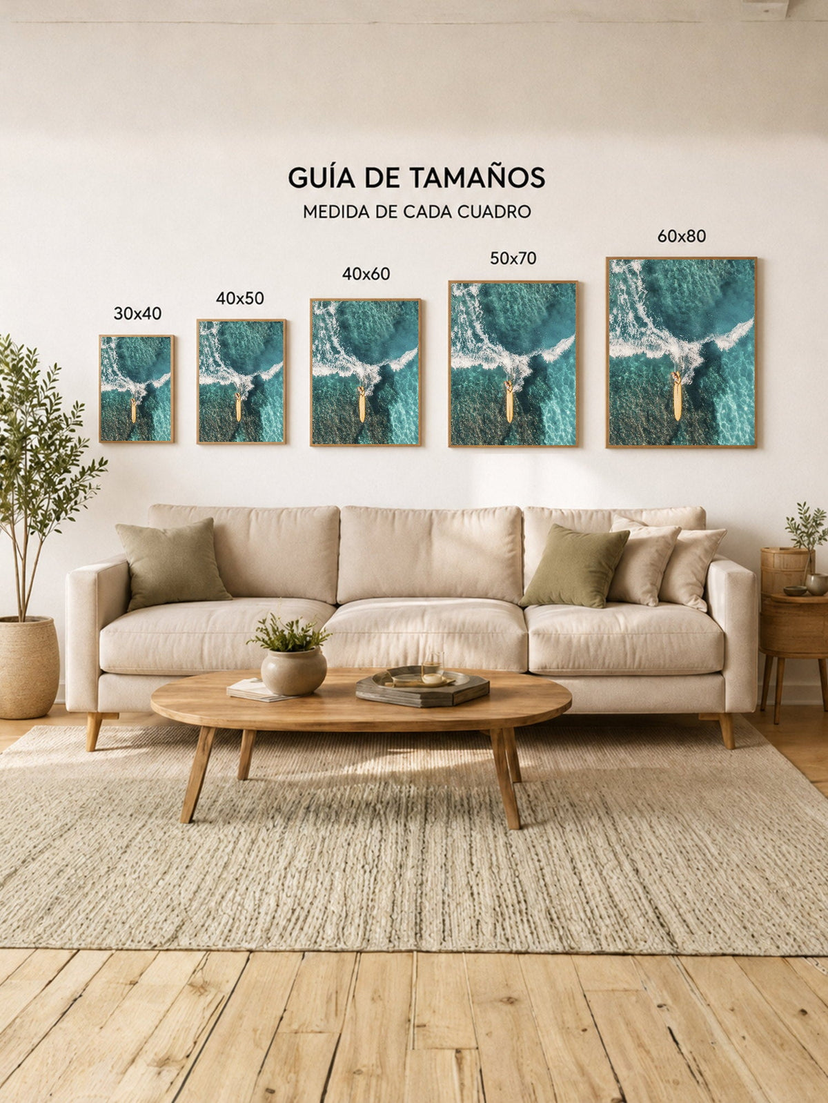 Cuadro Decorativo Playa, Surfista Aéreo Ola Turquesa