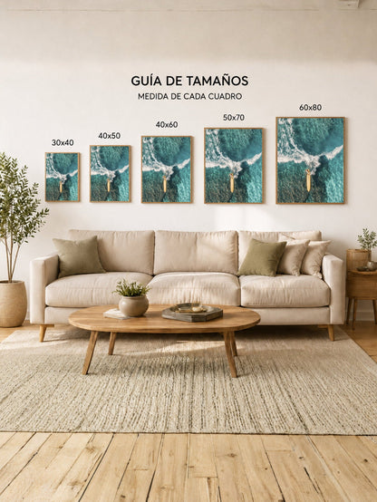 Cuadro Decorativo Playa, Surfista Aéreo Ola Turquesa