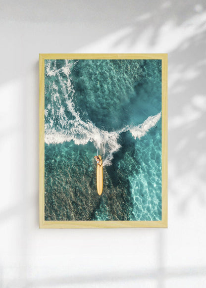 Cuadro Decorativo Playa, Surfista Aéreo Ola Turquesa